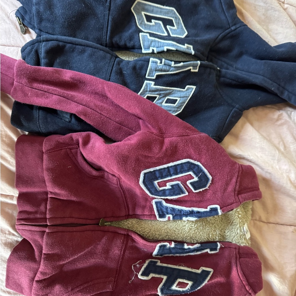 GAP Kids Navy and Burgundy Hoodies